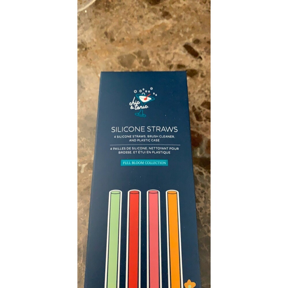 Chic & Tonic Colorful Silicone Straws Brand New in Box - Picture 2 of 3